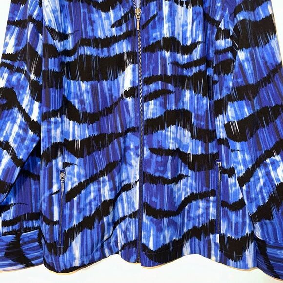 Chicos Zenergy Zipper Jacket Blue Black Pattern Size 2 (Large) EUC - Picture 2 of 13